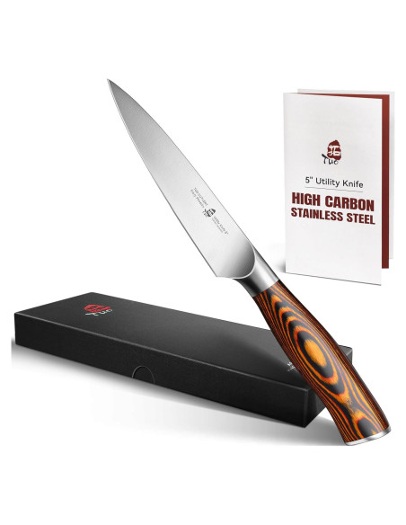Cuchillo Utility TUO 12.7 cm Acero Inoxidable Pakkawood