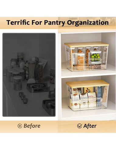 Organizadores de Alacena Delamu 2 Set Transparente 28.5x17.8 cm