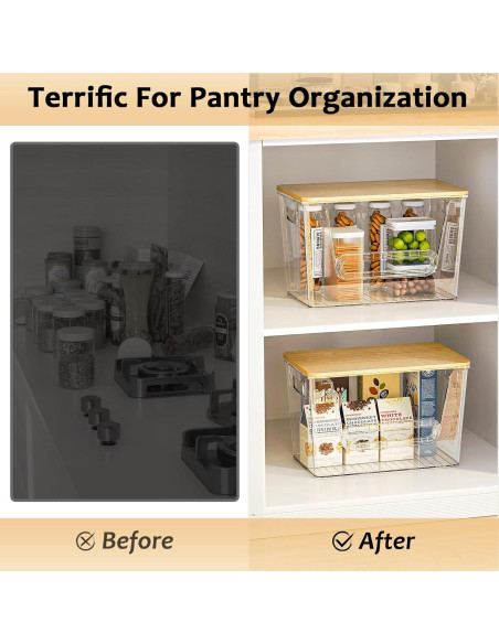 Organizadores de Alacena Delamu 2 Set Transparente 28.5x17.8 cm