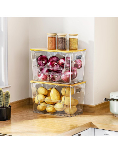 Organizadores de Alacena Delamu 2 Set Transparente 28.5x17.8 cm