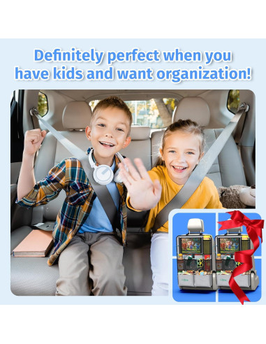 Organizador de Asiento Trasero Plzpik 2Pack Gris 11 Bolsillos