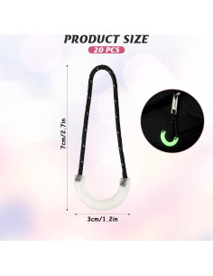 20 Tiradores de Cremallera Autoluminiscentes Larrel 3x7cm 2