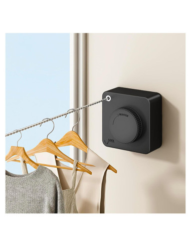 Tendedero Retráctil UpChoNice 4.75m Acero Inoxidable Negro