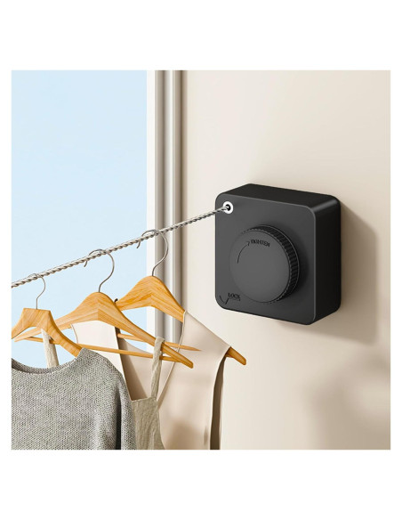 Tendedero Retráctil UpChoNice 4.75m Acero Inoxidable Negro