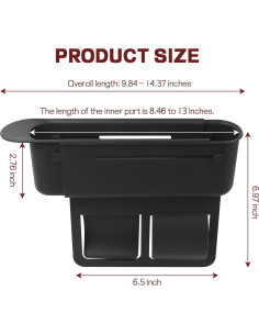 Organizador Rellenador Espacio Asientos Coche Hbxdeco Negro 2