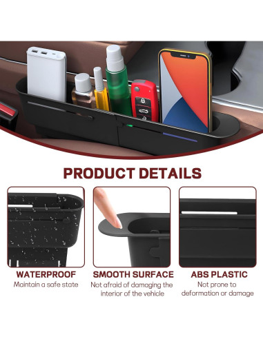 Organizador Rellenador Espacio Asientos Coche Hbxdeco Negro