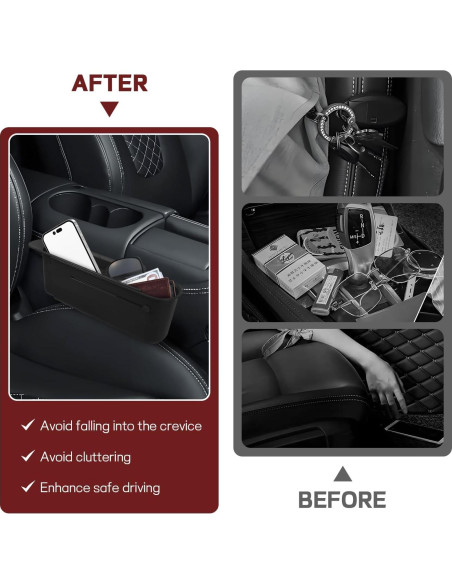 Organizador Rellenador Espacio Asientos Coche Hbxdeco Negro