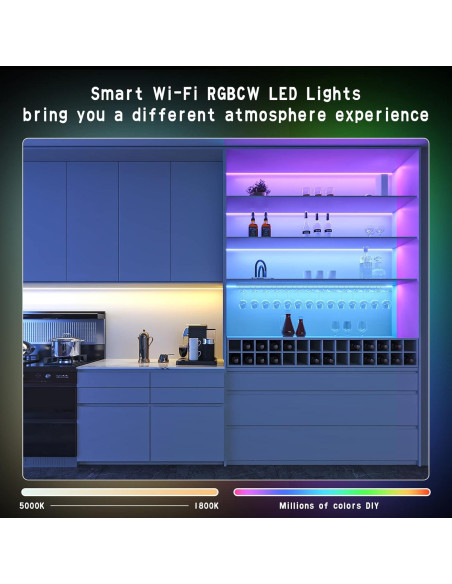 Luces LED Inteligentes Wi-Fi BASON 6 Tiras 2.99m RGBCW