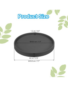 Plato de Cerámica Redondo PATIKIL 26 cm Negro para Plantas 2