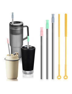 Juego de Pajitas Reutilizables de Acero Inoxidable WQSS AOEIU