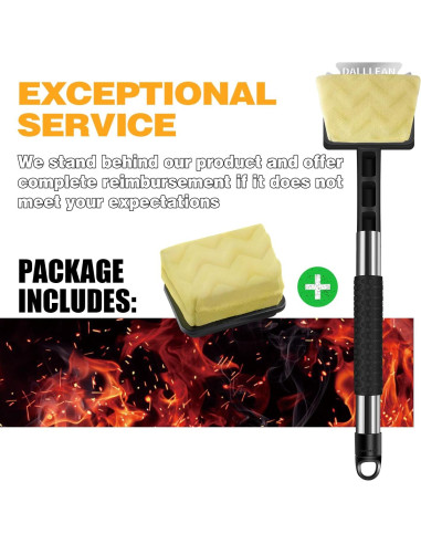 Cepillo de Parrilla BBQ Dalllean Trapezoidal con Cabezal Reemplazable