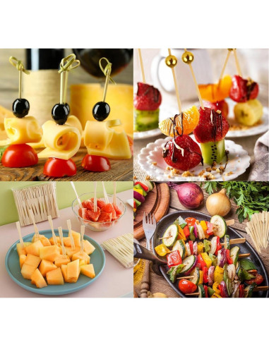 400 Palillos de Bambú para Aperitivos Ecológicos 11.94 cm