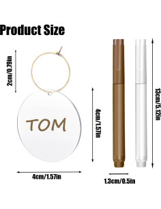 50 Etiquetas Acrílicas para Copas de Vino IAXSEE con Marcadores 2