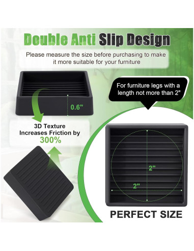 Almohadillas Antideslizantes xxxHOLIC 5.08x5.08 cm Juego de 4