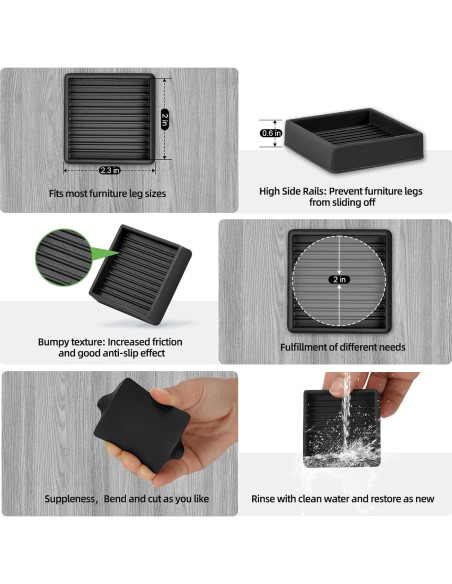 Almohadillas Antideslizantes xxxHOLIC 5.08x5.08 cm Juego de 4