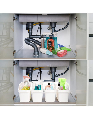 Organizador de Plástico Coloch 4 Pack para Debajo del Fregadero