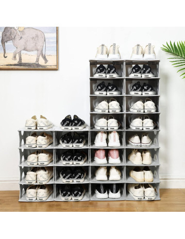 Estante para zapatos TXALWIQ 6 niveles ajustable gris