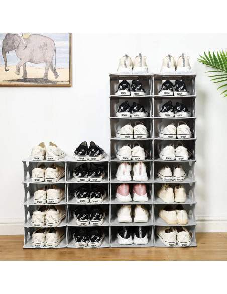 Estante para zapatos TXALWIQ 6 niveles ajustable gris