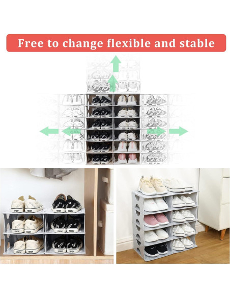 Estante para zapatos TXALWIQ 6 niveles ajustable gris