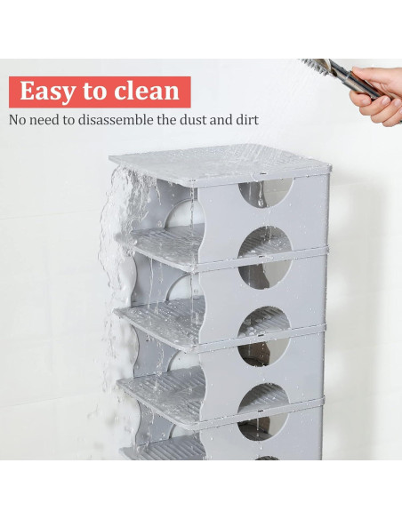 Estante para zapatos TXALWIQ 6 niveles ajustable gris