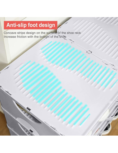 Estante para zapatos TXALWIQ 6 niveles ajustable gris