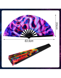 Ventiladores de Mano Plegables BBTO - 4 Pcs Multicolor 63.5 cm 2