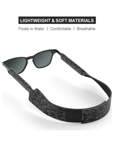 Correa Flotante para Gafas de Sol Neopreno Ajustable Camuflaje