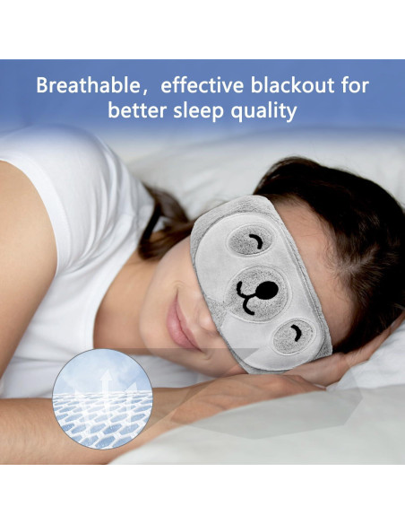 Máscara de Dormir Perezoso de Peluche VHOPMORE - Ajustable