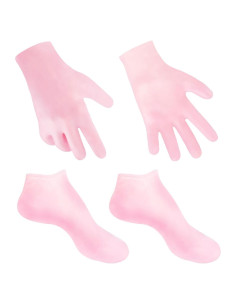 Guantes y Calcetines Hidratantes MoyRetty - Gel Silicona Rosa