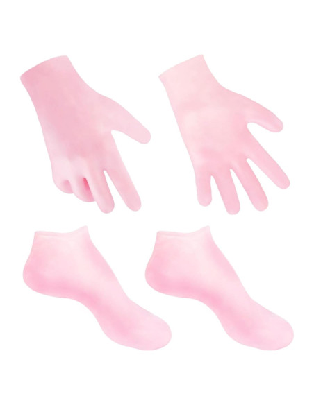 Guantes y Calcetines Hidratantes MoyRetty - Gel Silicona Rosa