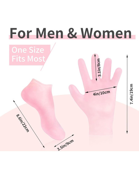 Guantes y Calcetines Hidratantes MoyRetty - Gel Silicona Rosa