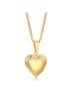 Collar Colgante Corazón 24K Oro Klisa Joyería Elegante Mujeres