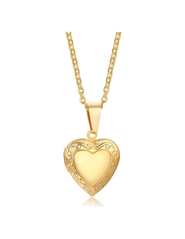 Collar Colgante Corazón 24K Oro Klisa Joyería Elegante Mujeres