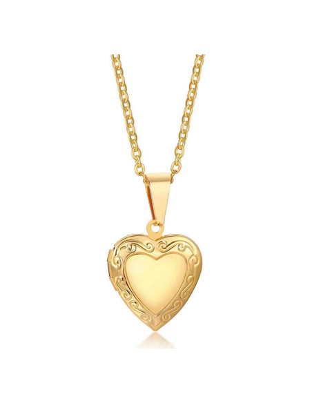 Collar Colgante Corazón 24K Oro Klisa Joyería Elegante Mujeres
