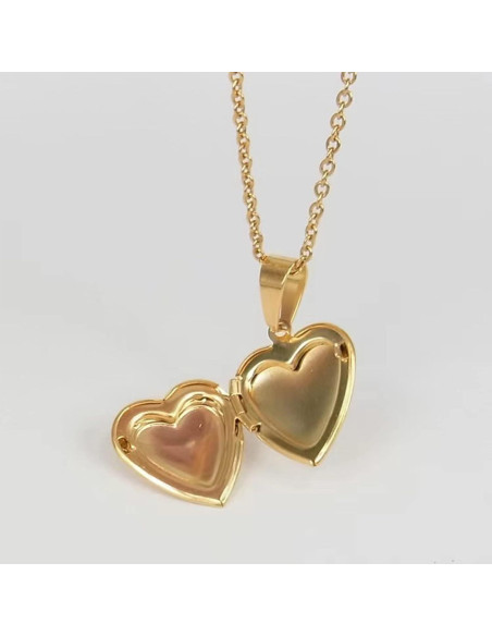 Collar Colgante Corazón 24K Oro Klisa Joyería Elegante Mujeres