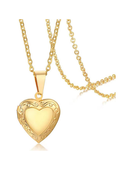 Collar Colgante Corazón 24K Oro Klisa Joyería Elegante Mujeres