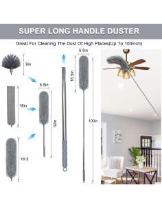 Plumero de Microfibra BAIDOON 254 cm Extensible 4 en 1 2