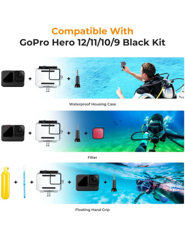 Funda Impermeable K&F Concept para GoPro Hero 13/12/11/10/9