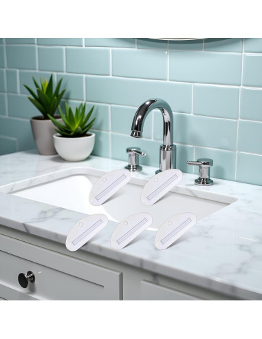 5 Exprimidores de Pasta Dental Tnyvm Blanco, Clips Prácticos