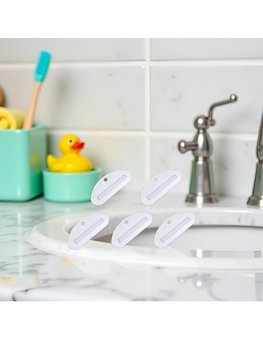 5 Exprimidores de Pasta Dental Tnyvm Blanco, Clips Prácticos