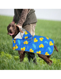 Impermeable para Perros Yuansen Grande Azul con Capucha y Reflectante 2