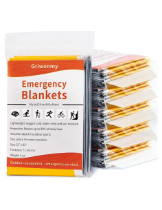 Paquete de 6 mantas de emergencia Griwonmy mylar 208x132 cm