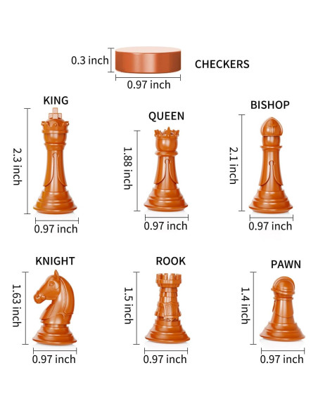 Juego de Ajedrez y Damas Magnético HONGTUO 33 cm Plegable