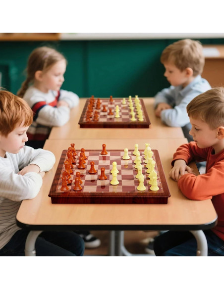 Juego de Ajedrez y Damas Magnético HONGTUO 33 cm Plegable