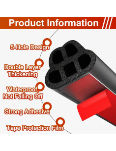 Tira de Sello Acústico para Puertas de Automóvil Alophoty 5.03 m 2
