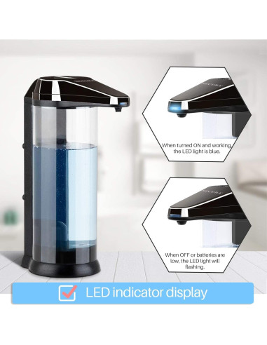 Dispensador Automático de Jabón Secura 500ml Gris Oscuro