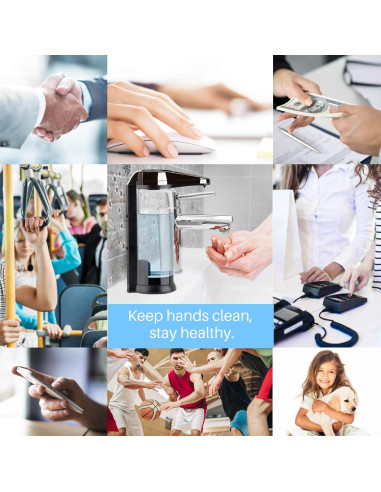 Dispensador Automático de Jabón Secura 500ml Gris Oscuro