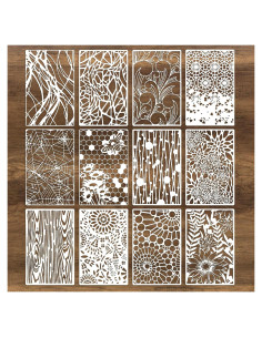 12 Plantillas Mixtas para Pintar LLOUSSAK 28x18 cm Reutilizables