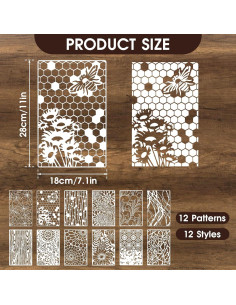 12 Plantillas Mixtas para Pintar LLOUSSAK 28x18 cm Reutilizables 2