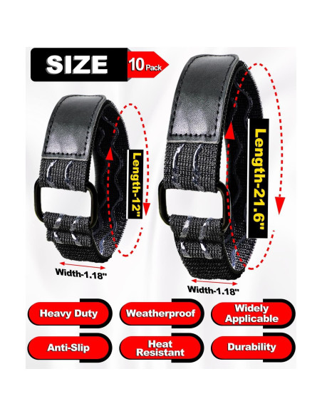 Correas Antideslizantes Elásticas PHIXBEAR 30.48 cm y 54.86 cm